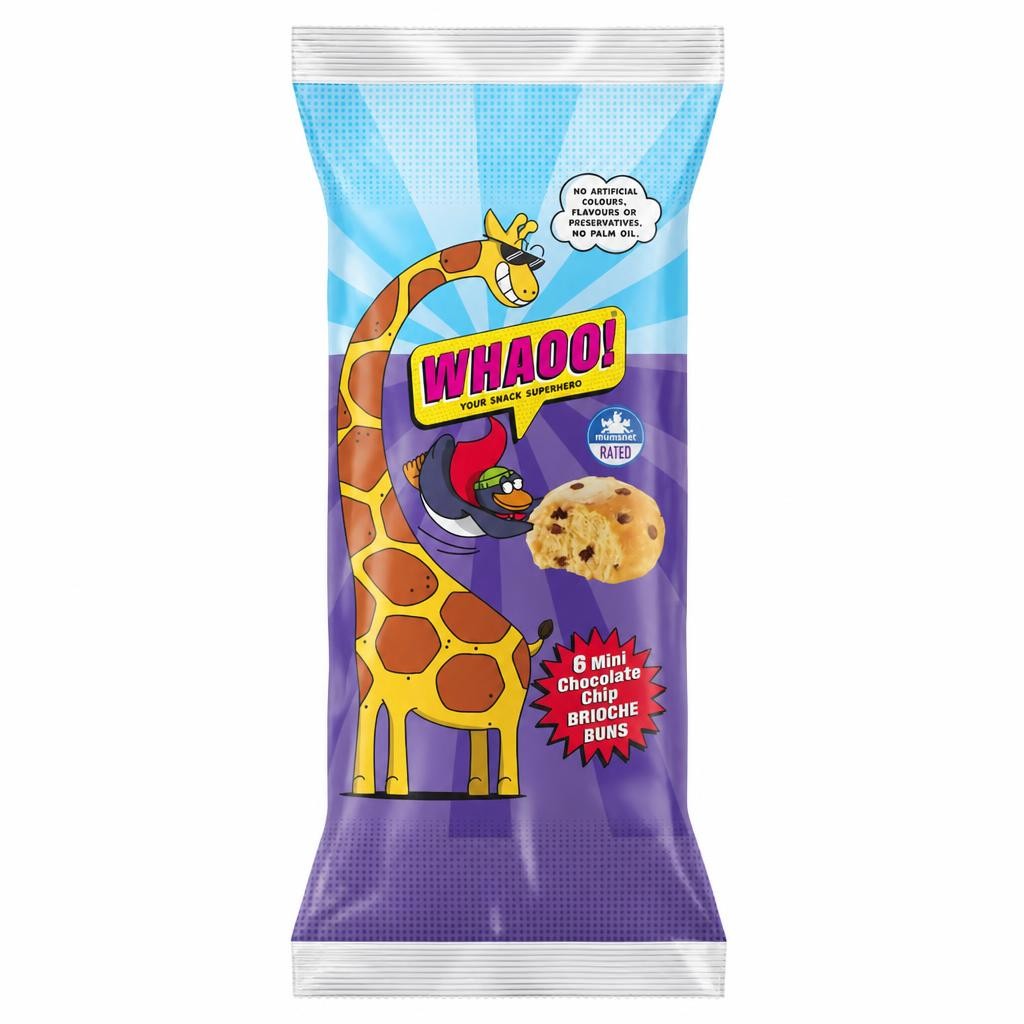 Whaoo! Mini Chocolate Chip Brioche Buns 6 Pack 210g
