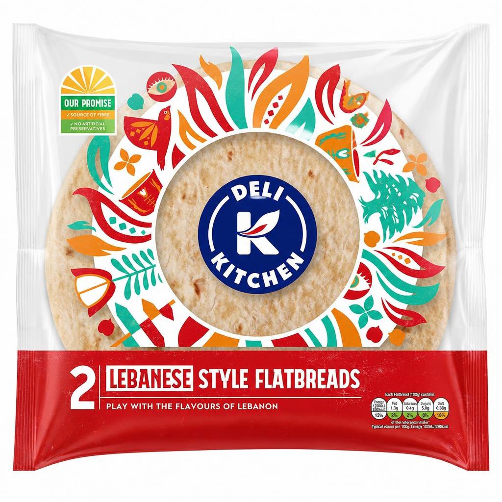 Deli Kitchen Lebanese Style Flatbreads 2 pack