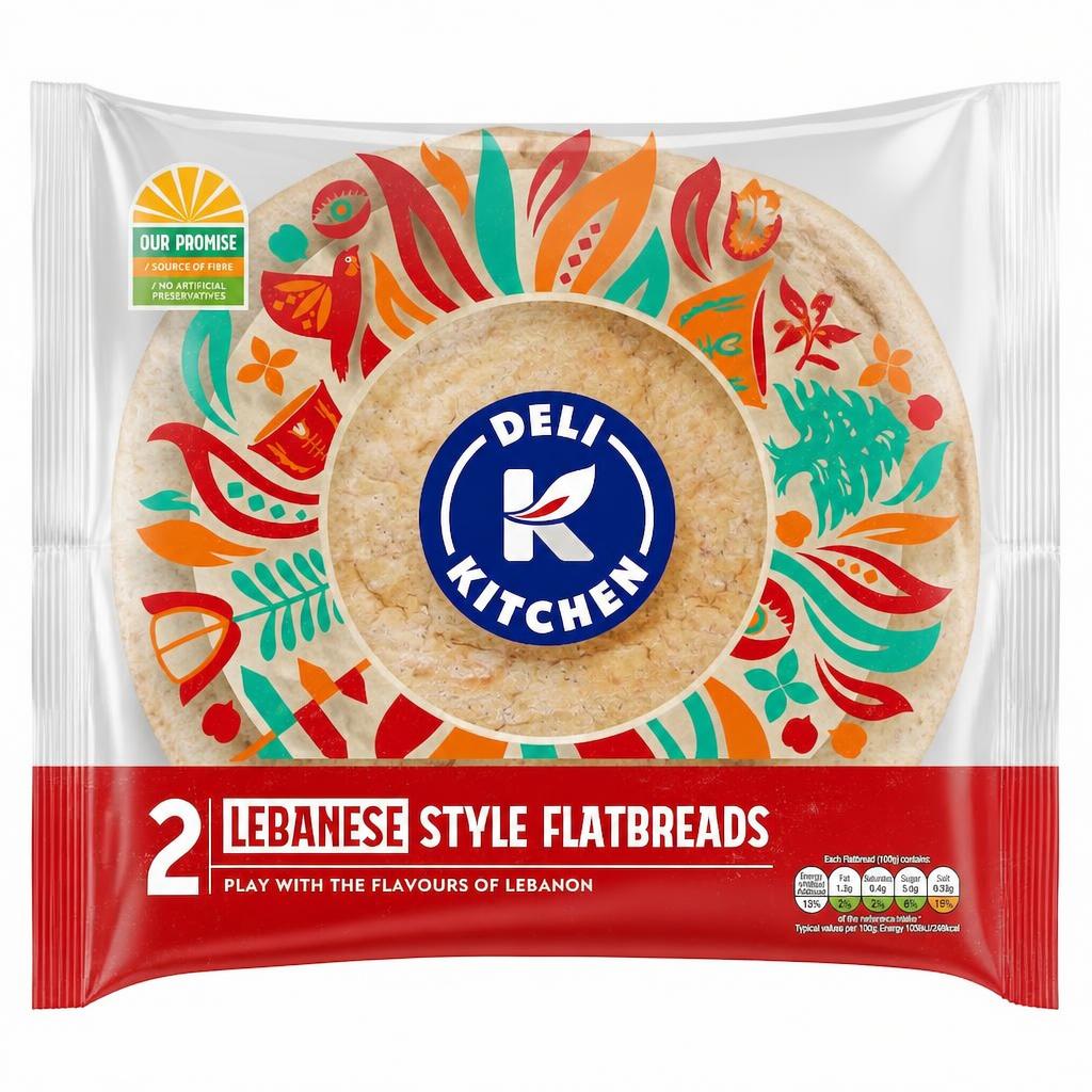 Deli Kitchen Lebanese Style Flatbreads 2 pack