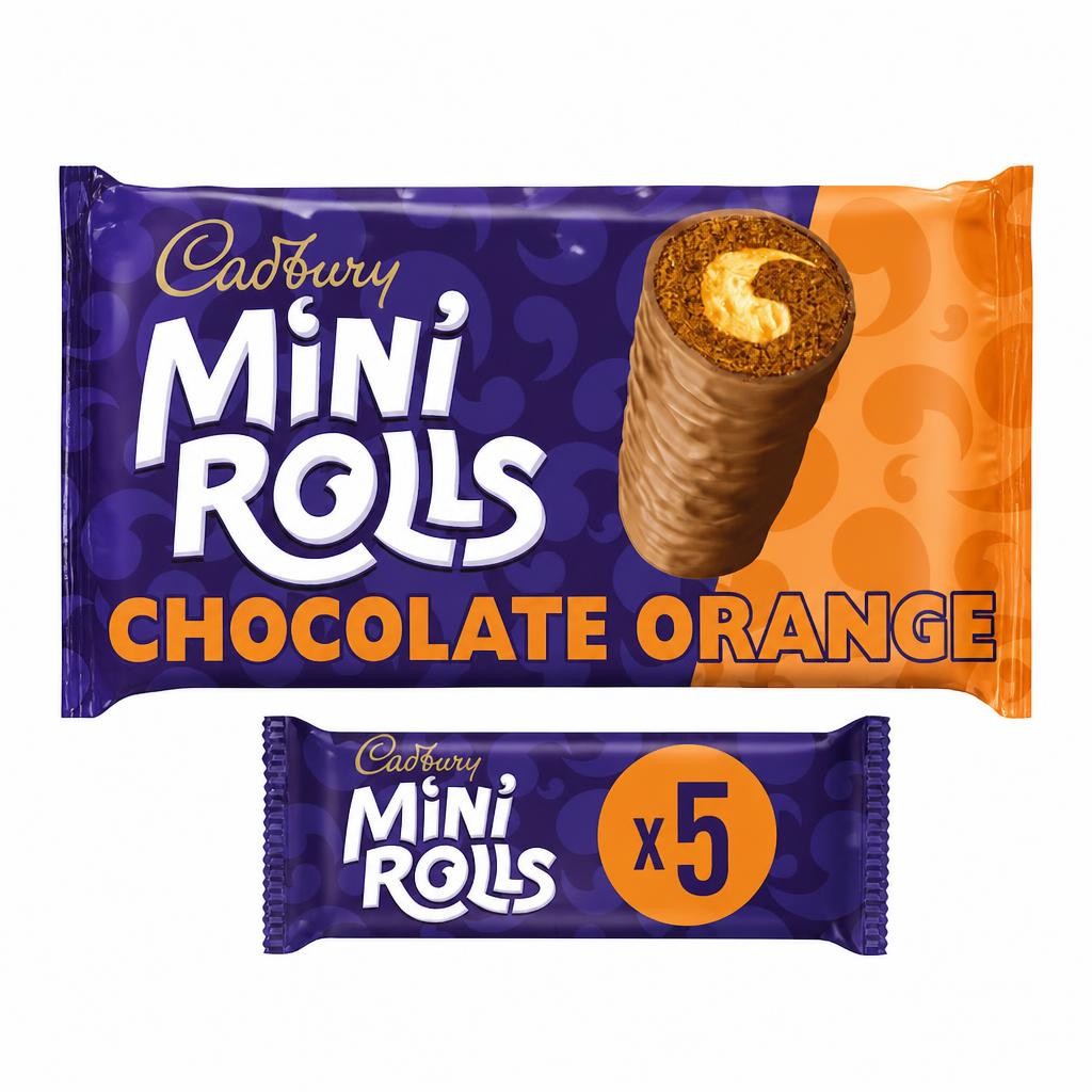 Cadbury Mini Rolls Chocolate Orange Cakes 5 Pack