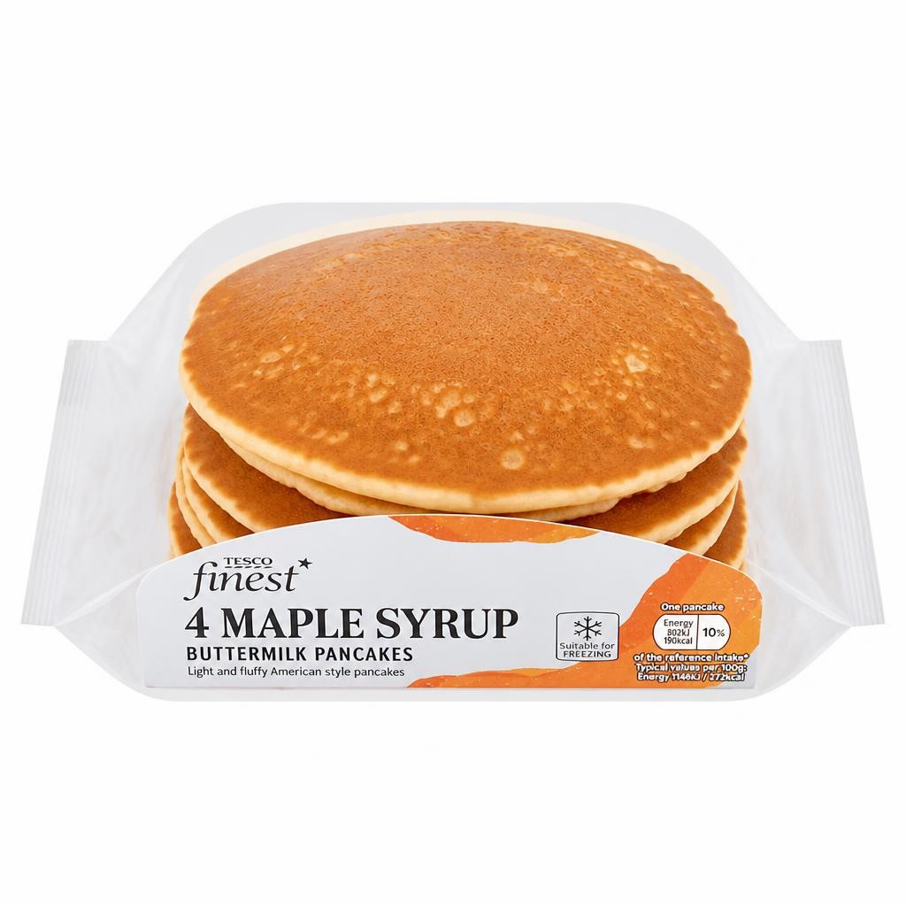 Tesco Finest Buttermilk Pancakes with Maple Syrup 4 Pack