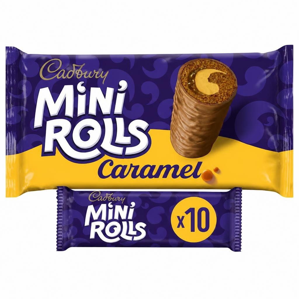 Cadbury Milk Chocolate Caramel Mini Rolls Cakes 10 pack