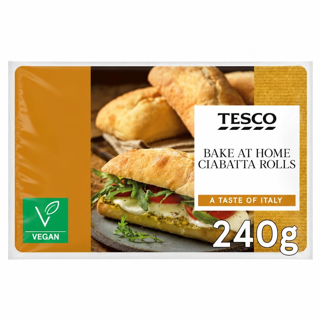 Tesco Bake at Home Ciabatta Rolls 4 pack