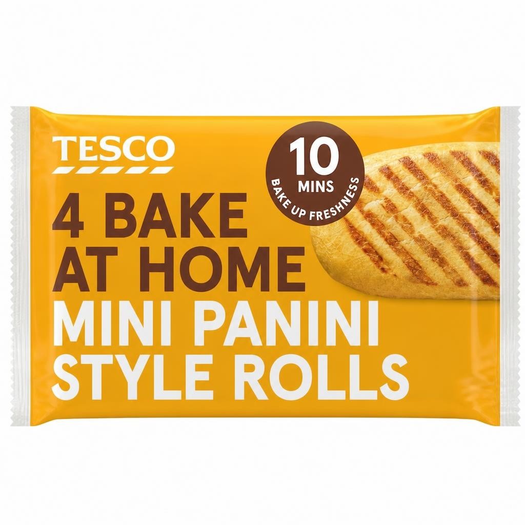 Tesco Bake at Home Mini Panini Style Rolls 4 pack