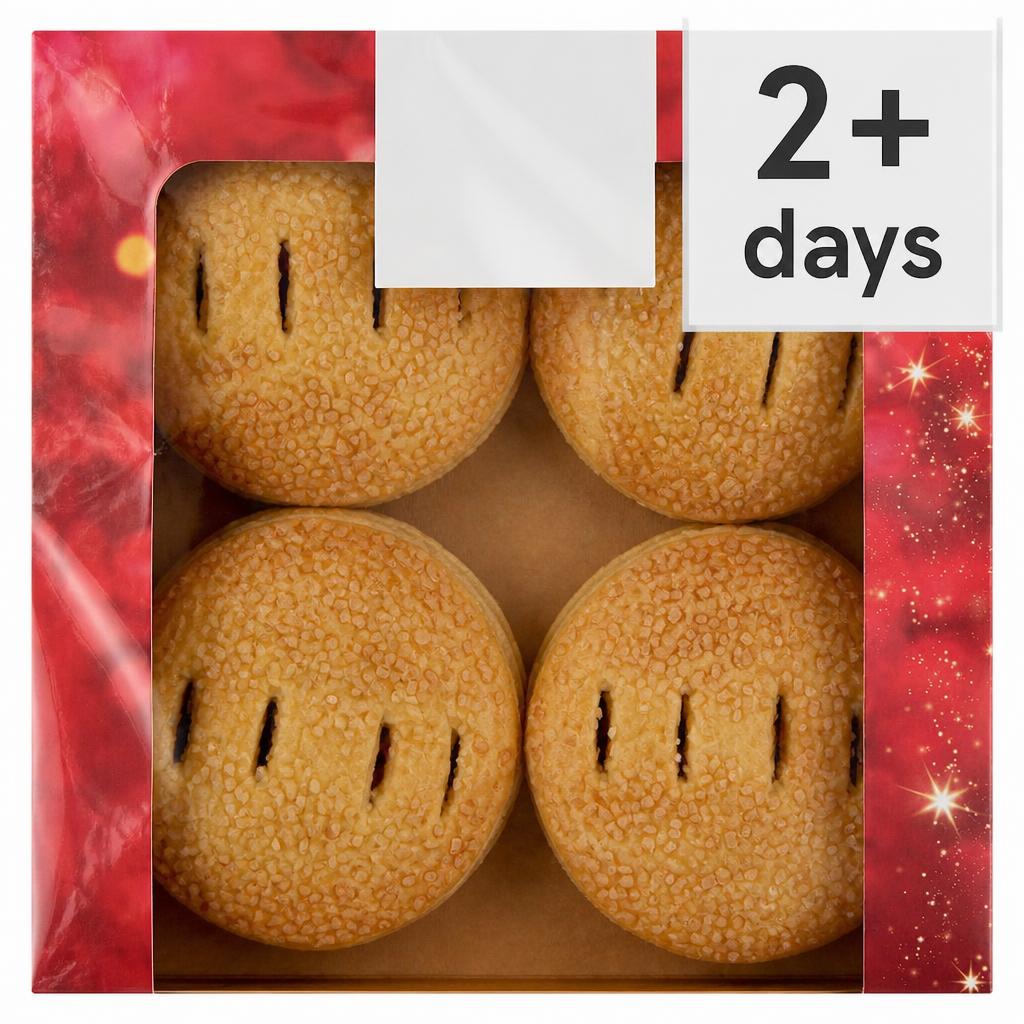 Tesco Puff Pastry Mince Pies 4 Pack