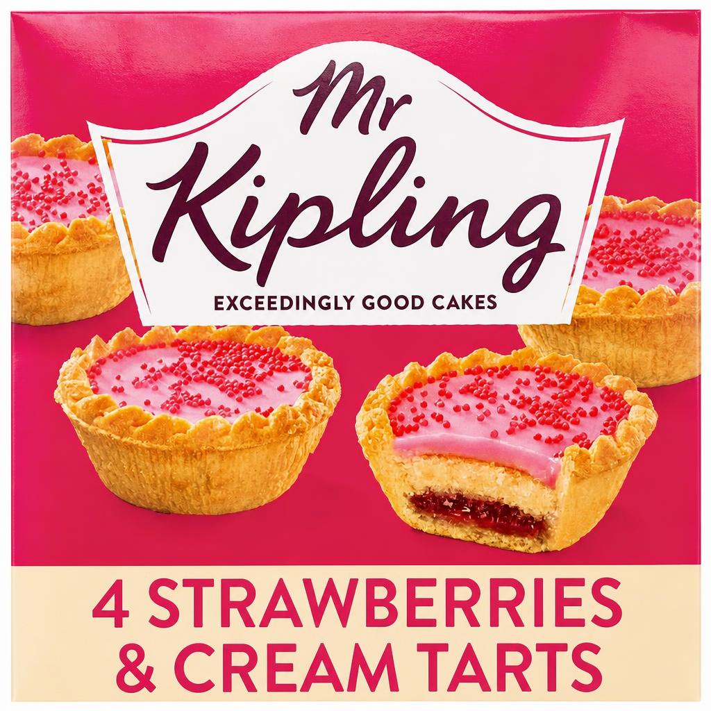 Mr Kipling Strawberries & Cream Cake Tarts 4 pack