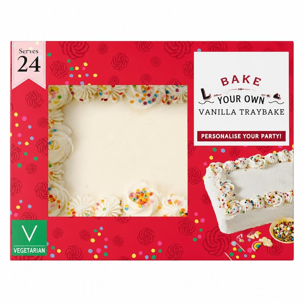 Tesco Decorate Your Own Vanilla Traybake 24 Servings