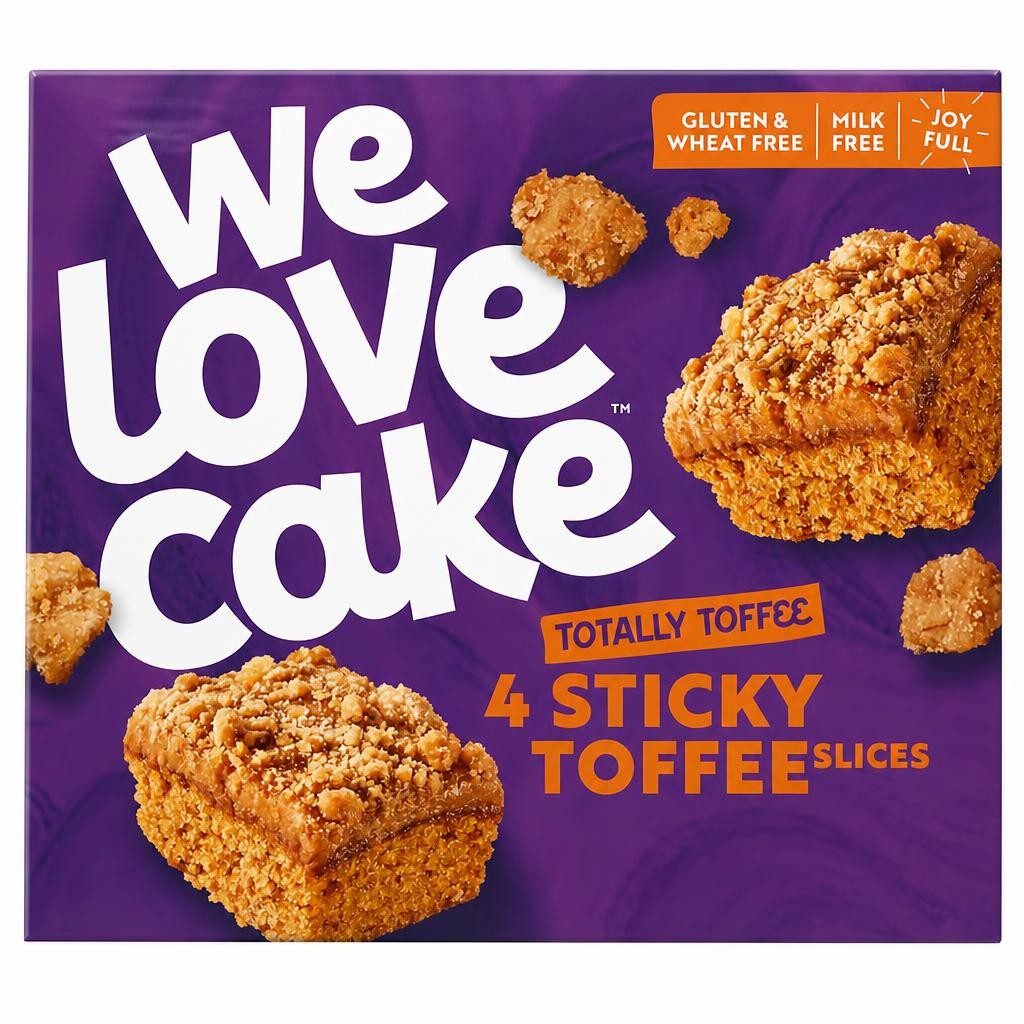 We Love Cake Free From Sticky Toffee Slices 4 Pack 158g