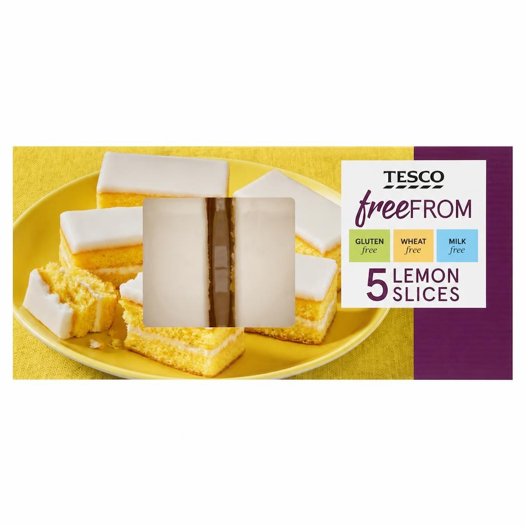 Tesco Free From Lemon Cake Slices 5 Pack