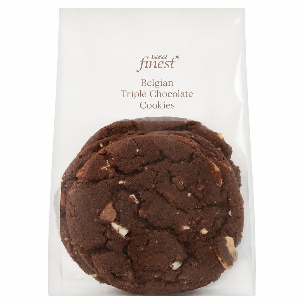 Tesco Finest Belgian Triple Chocolate Cookies 4 Pack