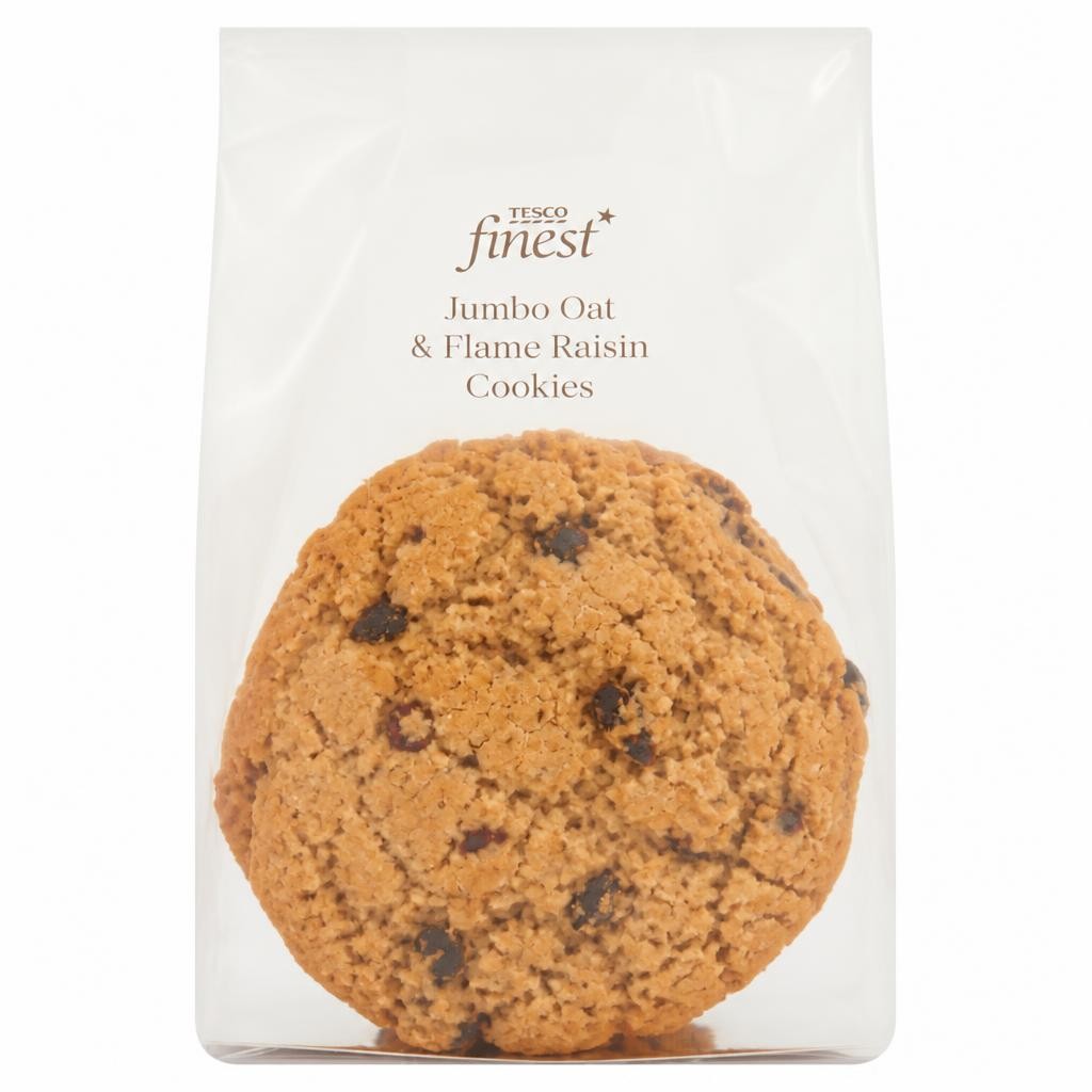 Tesco Finest Jumbo Oat and Flame Raisin Cookies 4 Pack