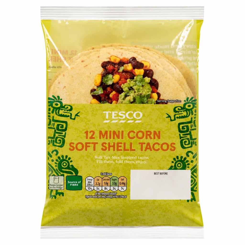 Tesco Mini Corn Soft Shell Tacos 12 Pack