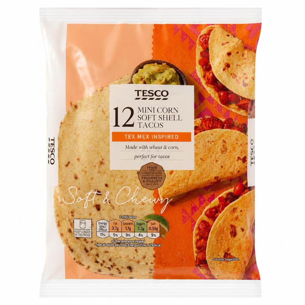 Tesco Mini Corn Soft Shell Tacos 12 Pack