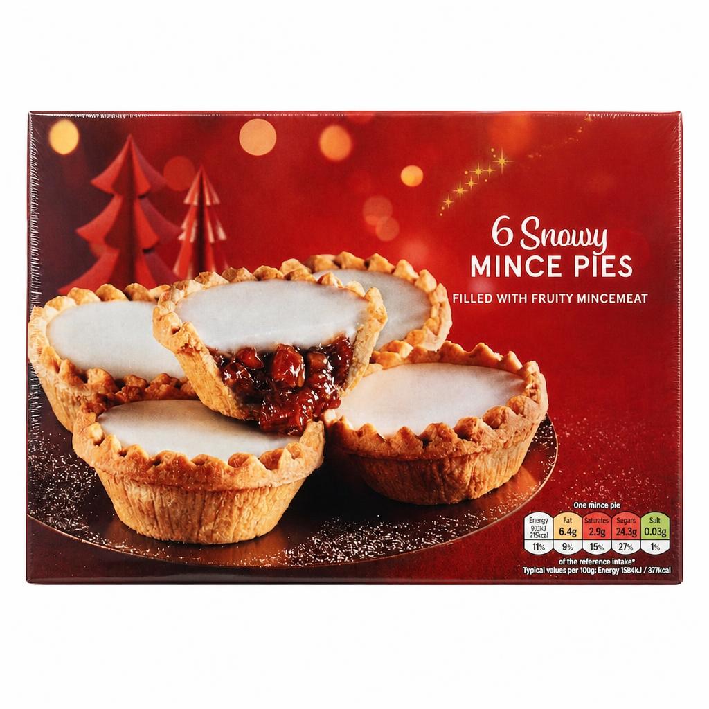 Tesco 6 Snowy Mince Pies 6 Pack