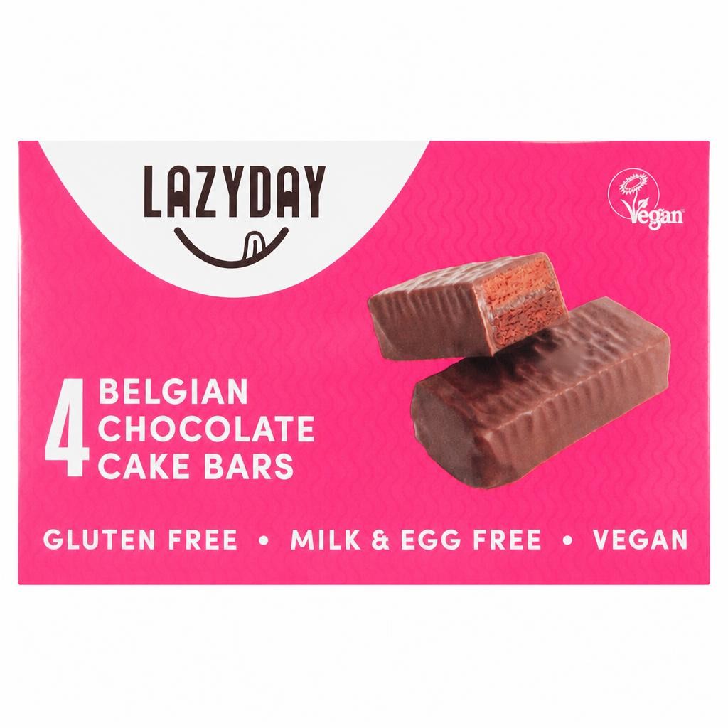 LazyDay Vegan & Free From Belgian Chocolate Cake Bars 120g