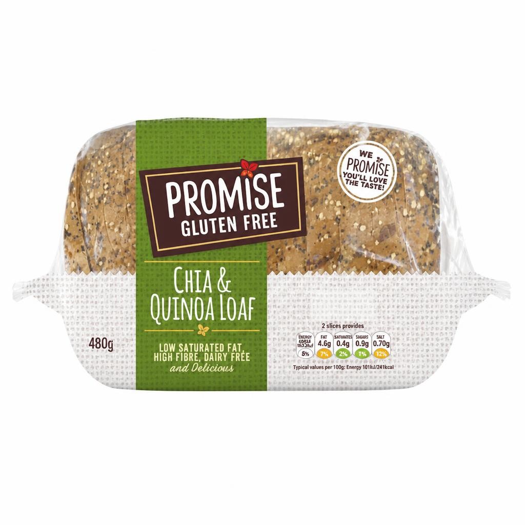Promise Gluten Free Chia & Quinoa Sliced Bread Loaf 480g