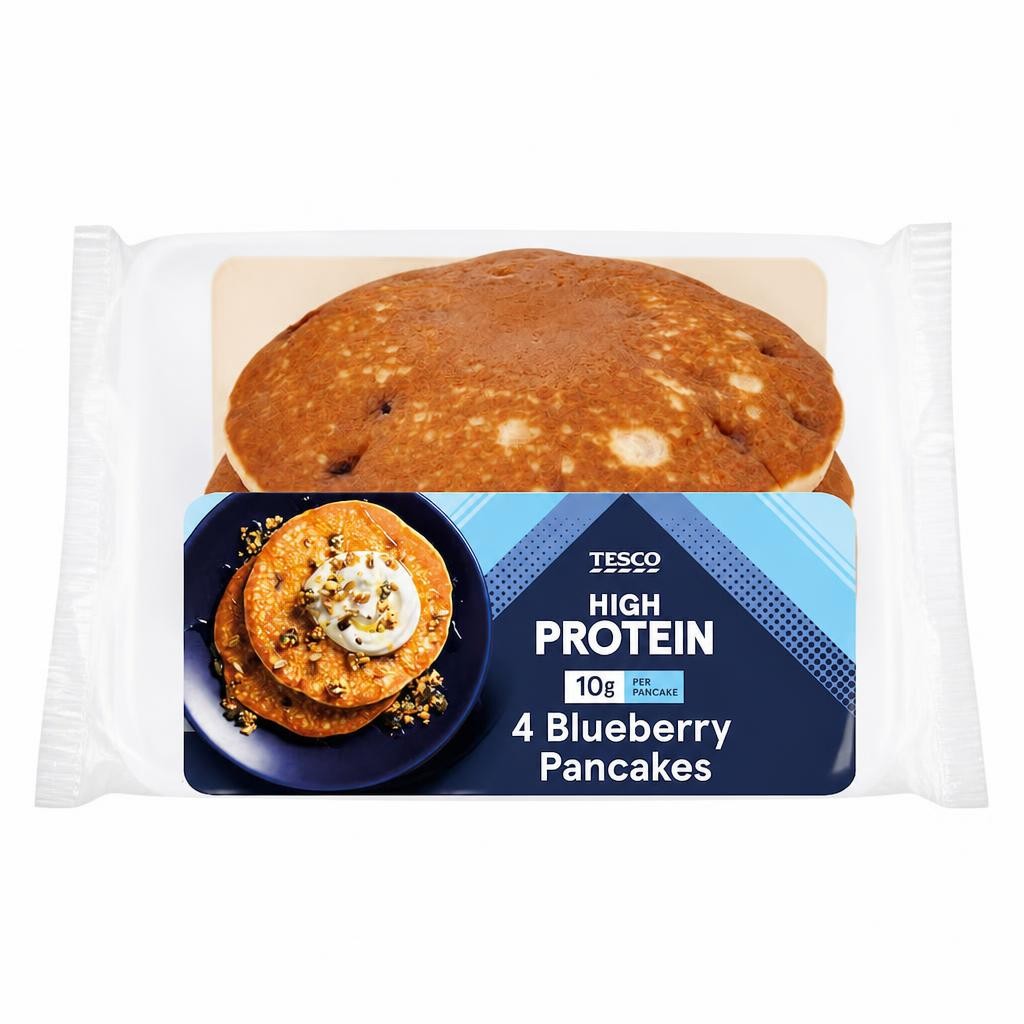 Tesco High Protein 4 Blueberry Protein Pancakes