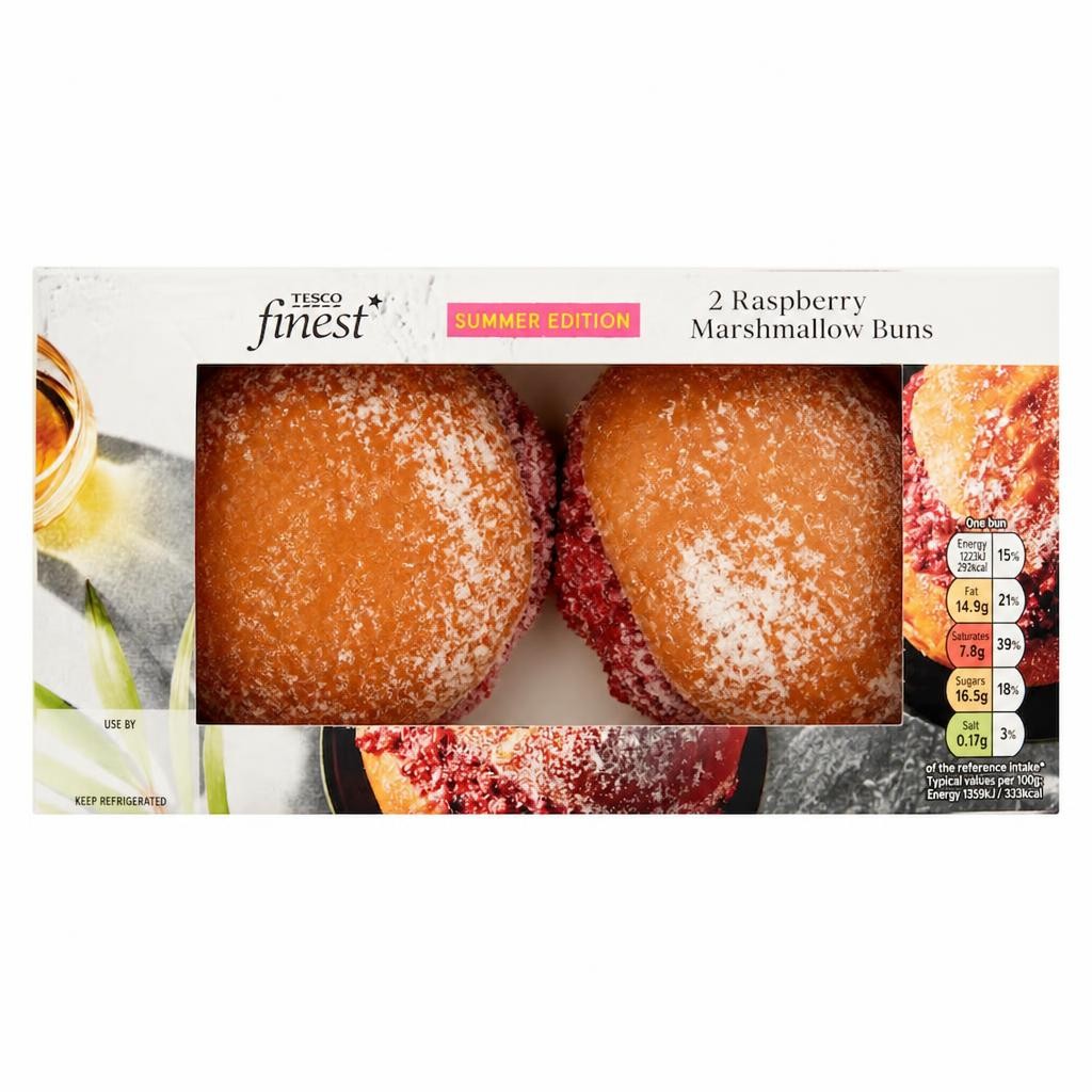 Tesco Finest 2 Raspberry Maritozzi Buns
