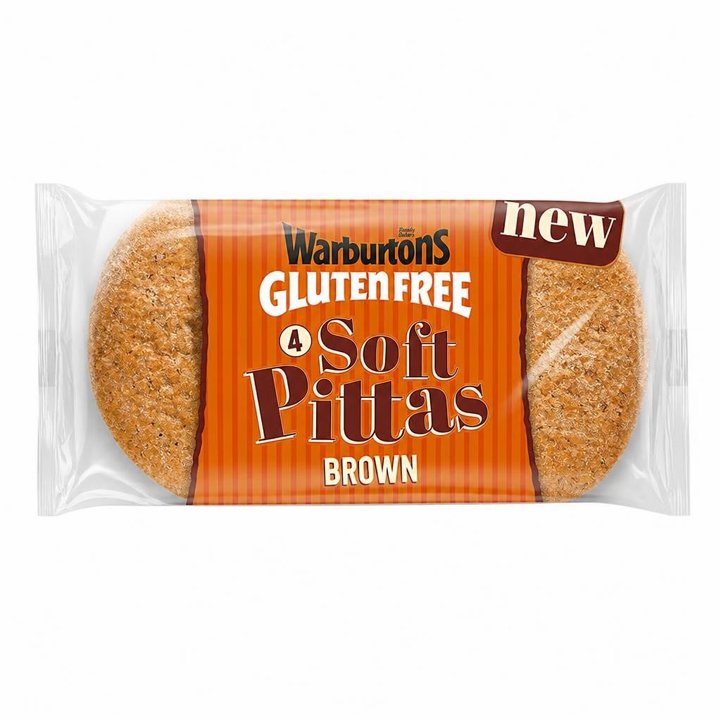 Warburtons Gluten Free 4 Soft Brown Pittas