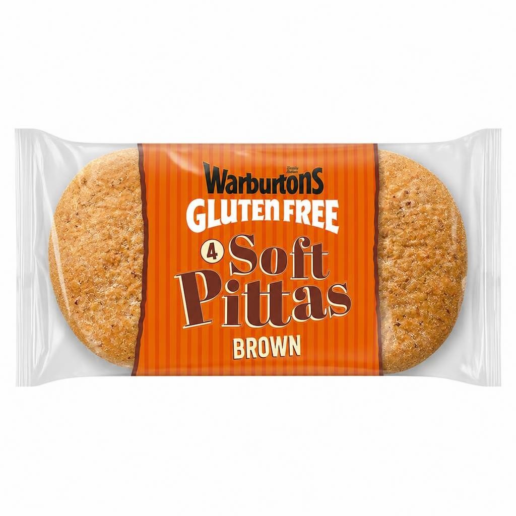 Warburtons Gluten Free 4 Soft Brown Pittas