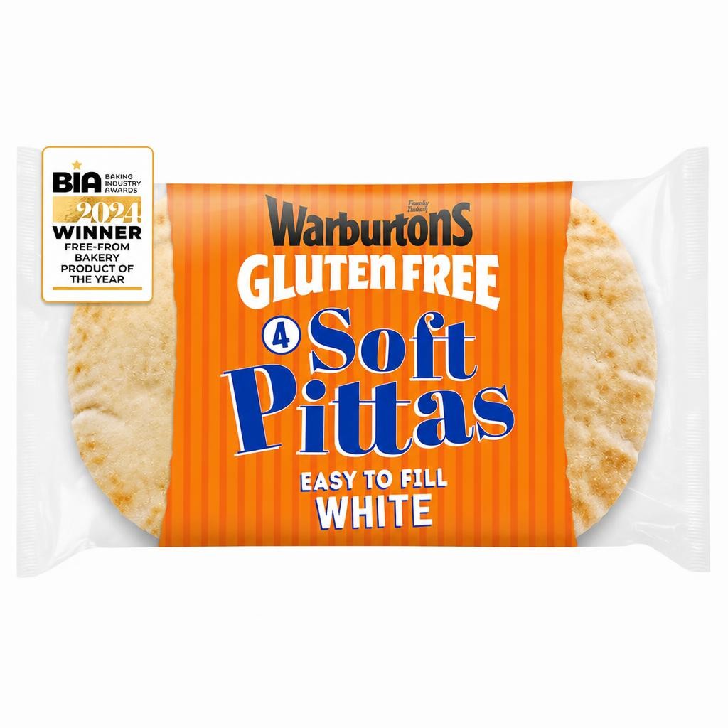 Warburtons Gluten Free Soft White Pitta Breads 4 Pack