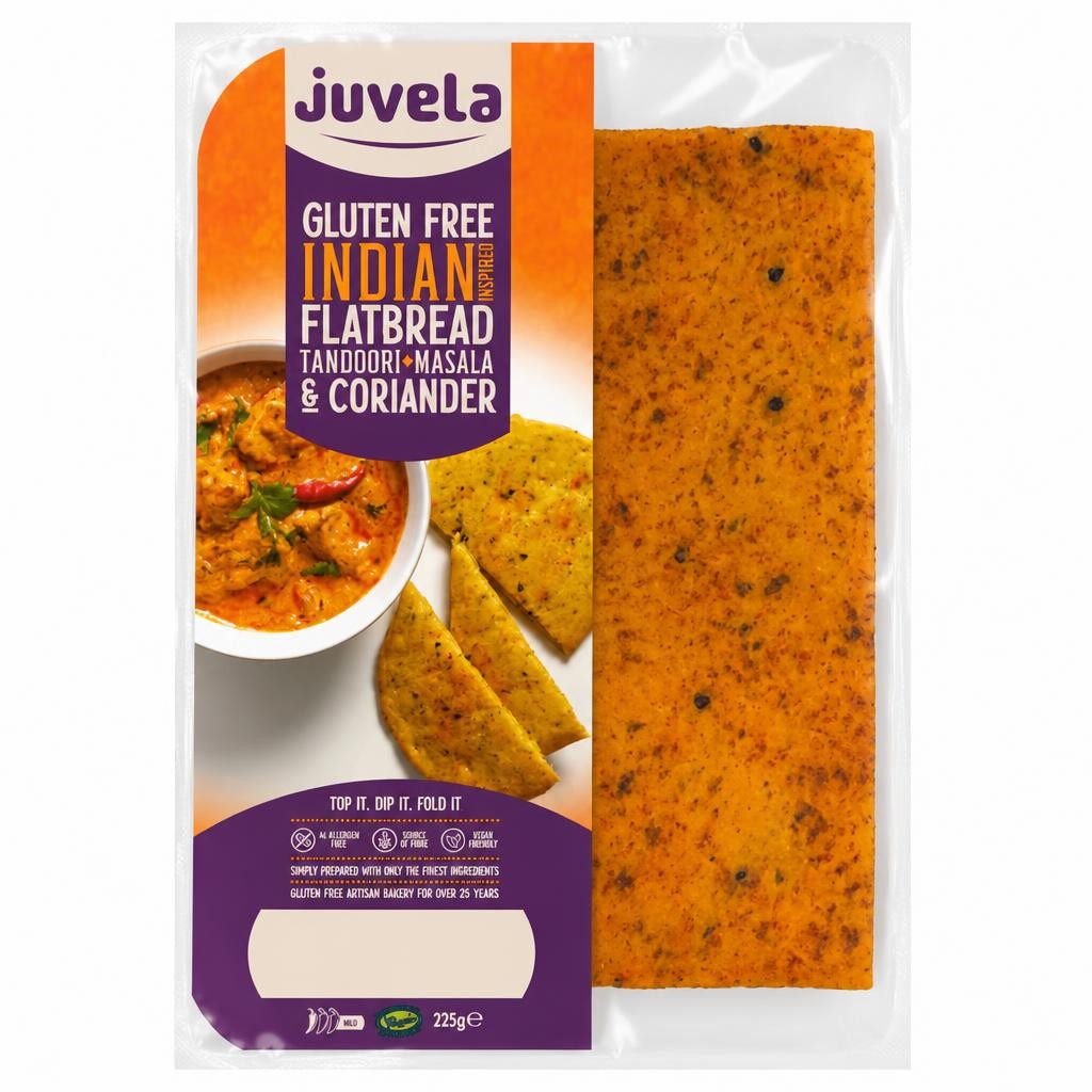 Juvela Gluten Free Indian Flatbread Tandoori Masala & Coriander 225g