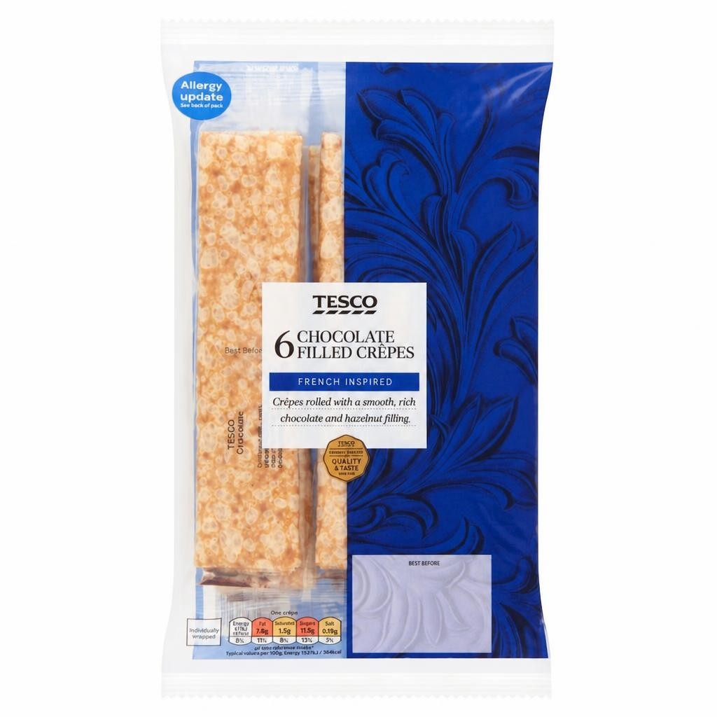 Tesco Chocolate Filled Crepes 6 pack