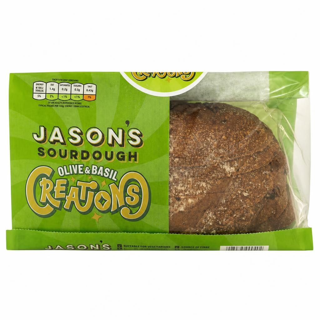 Jason's Creations Olive & Basil Sourdough 400g