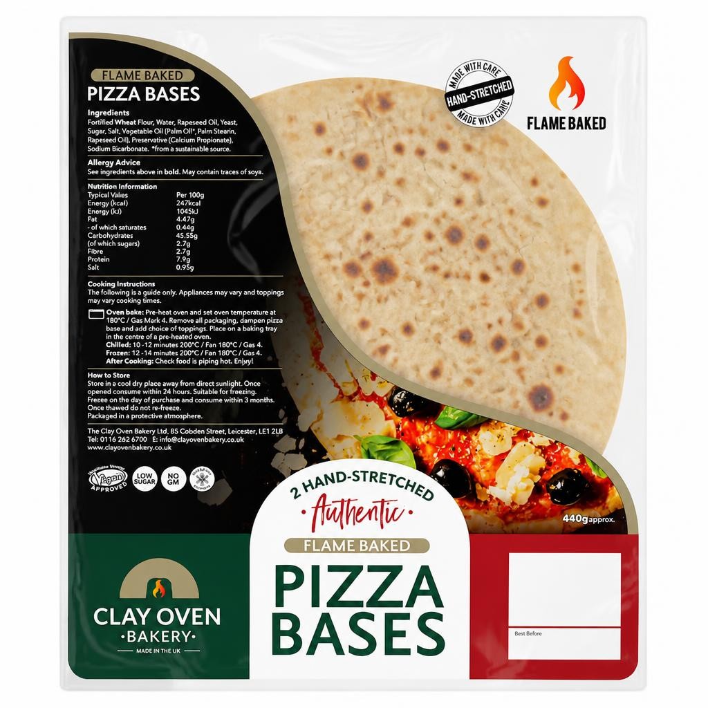 Clay Oven Bakery Artisan Flame Baked Pizza Bases 2 pack