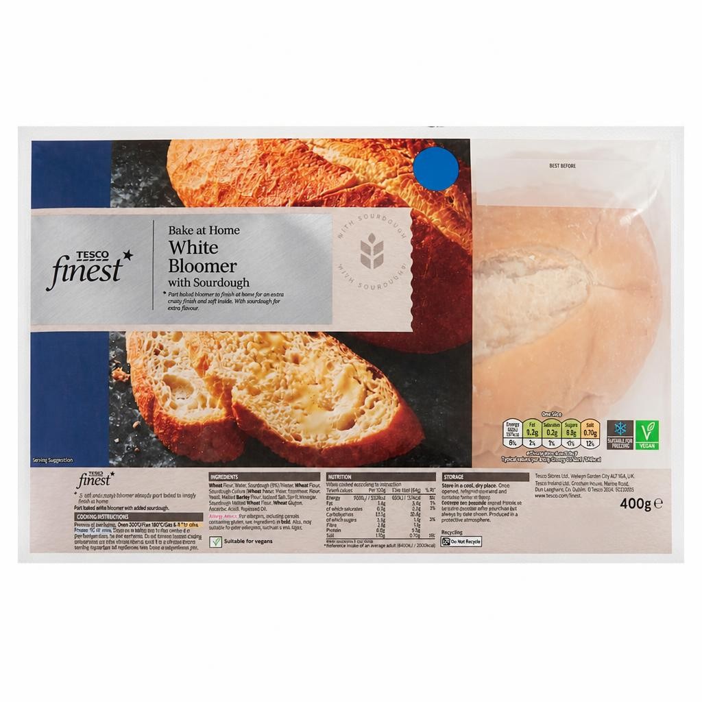 Tesco Finest Bake at Home White Bloomer with Sourdough 400g
