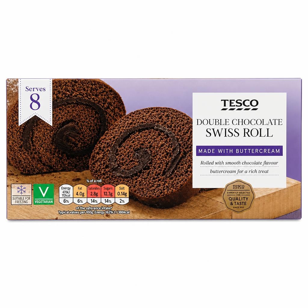 Tesco Double Chocolate Flavour Swiss Roll
