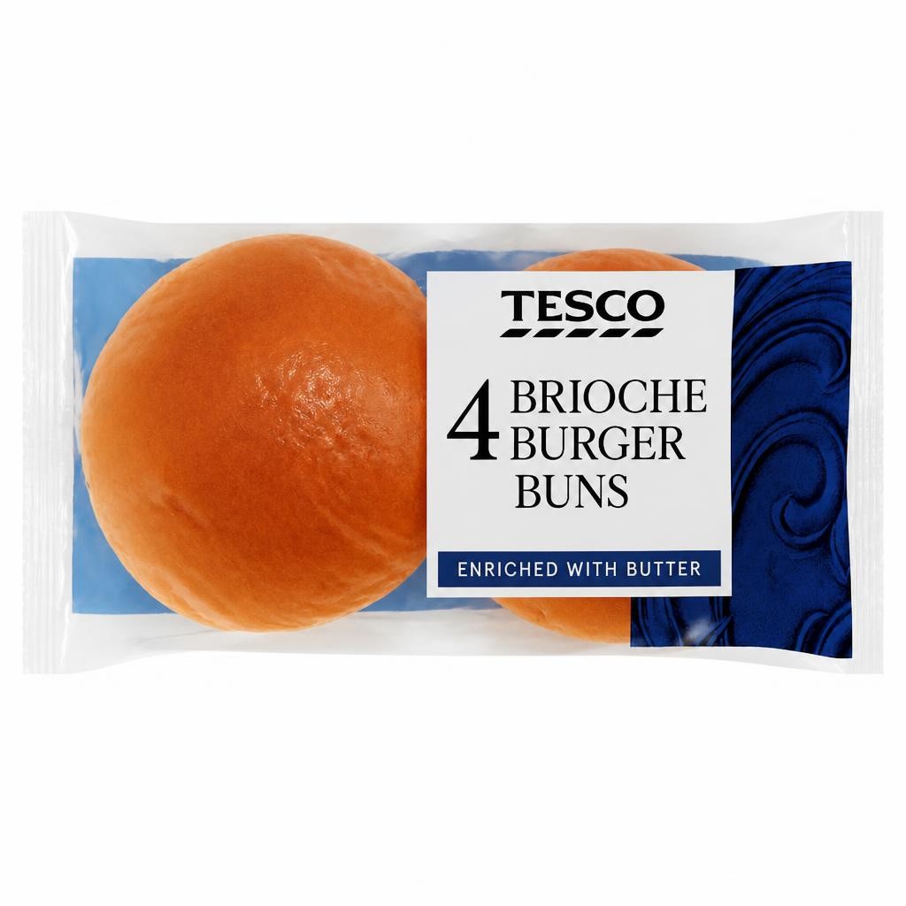 Tesco Brioche Burger Buns 4 Pack