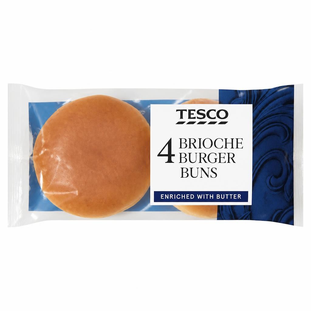 Tesco Brioche Burger Buns 4 Pack