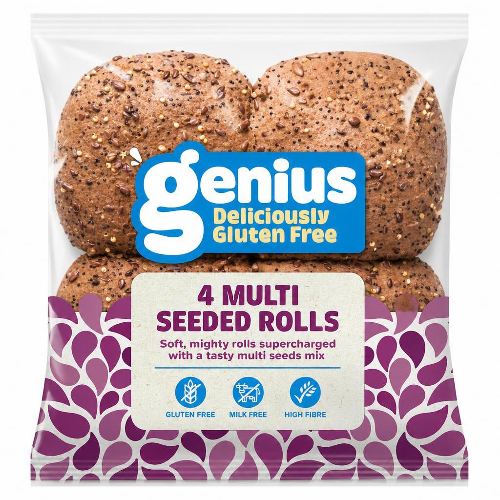 Genius Gluten Free Multi Seeded Rolls 4 Pack