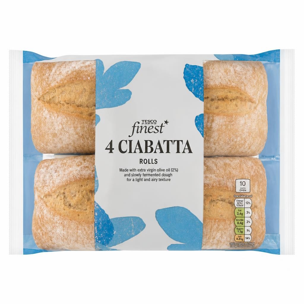 Tesco Finest Ciabatta Rolls 4 Pack 360g