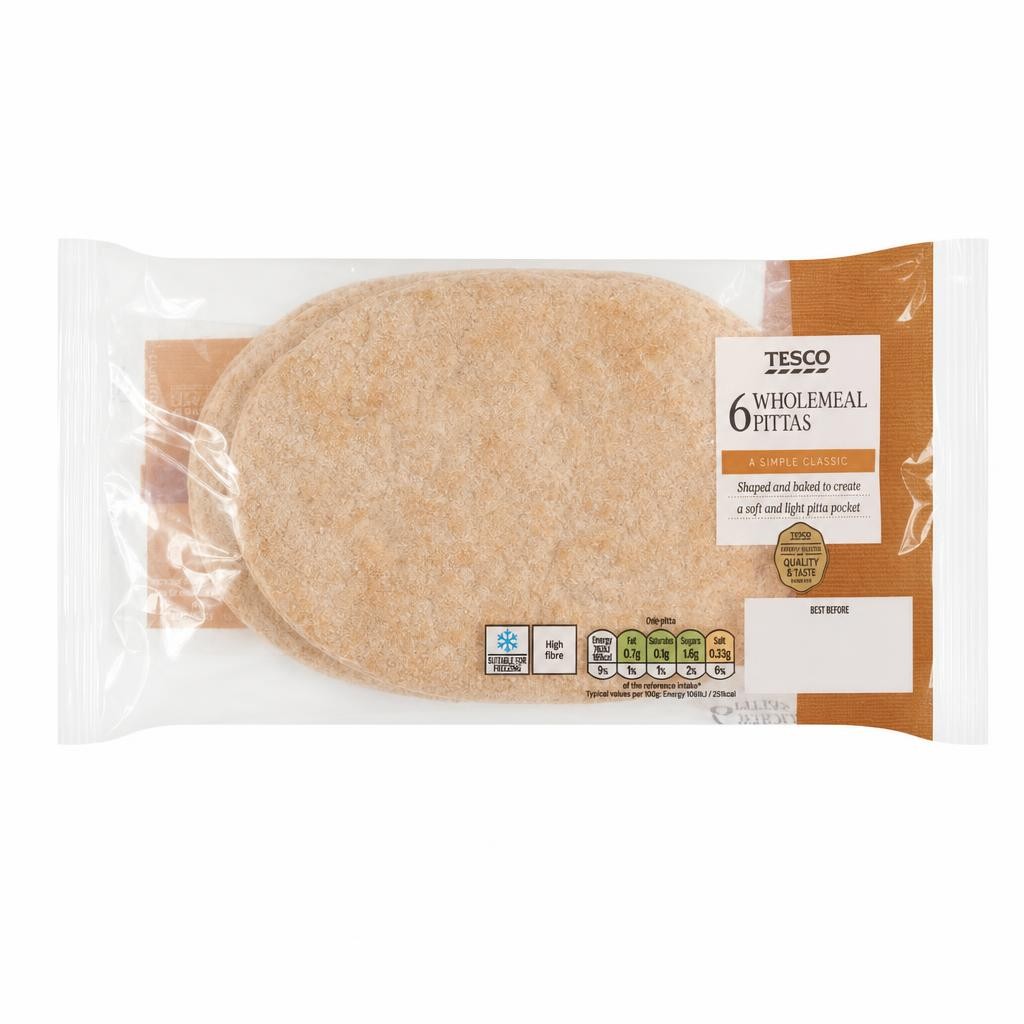 Tesco Wholemeal Pitta Bread 6 Pack