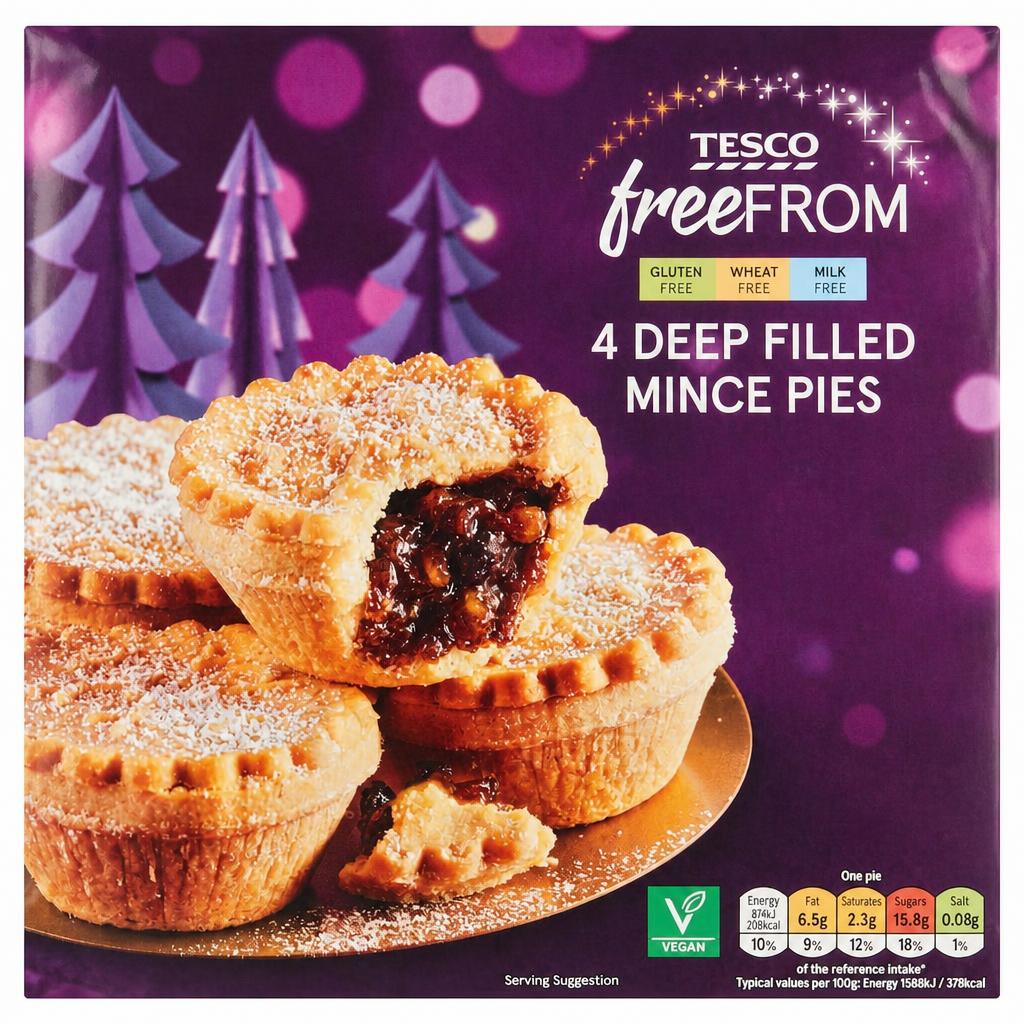 Tesco Free From 4 Mince Pies 220G