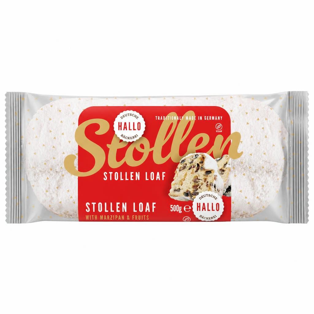 Hallo Deutsche Bäckerei Marzipan Stollen Loaf 500g