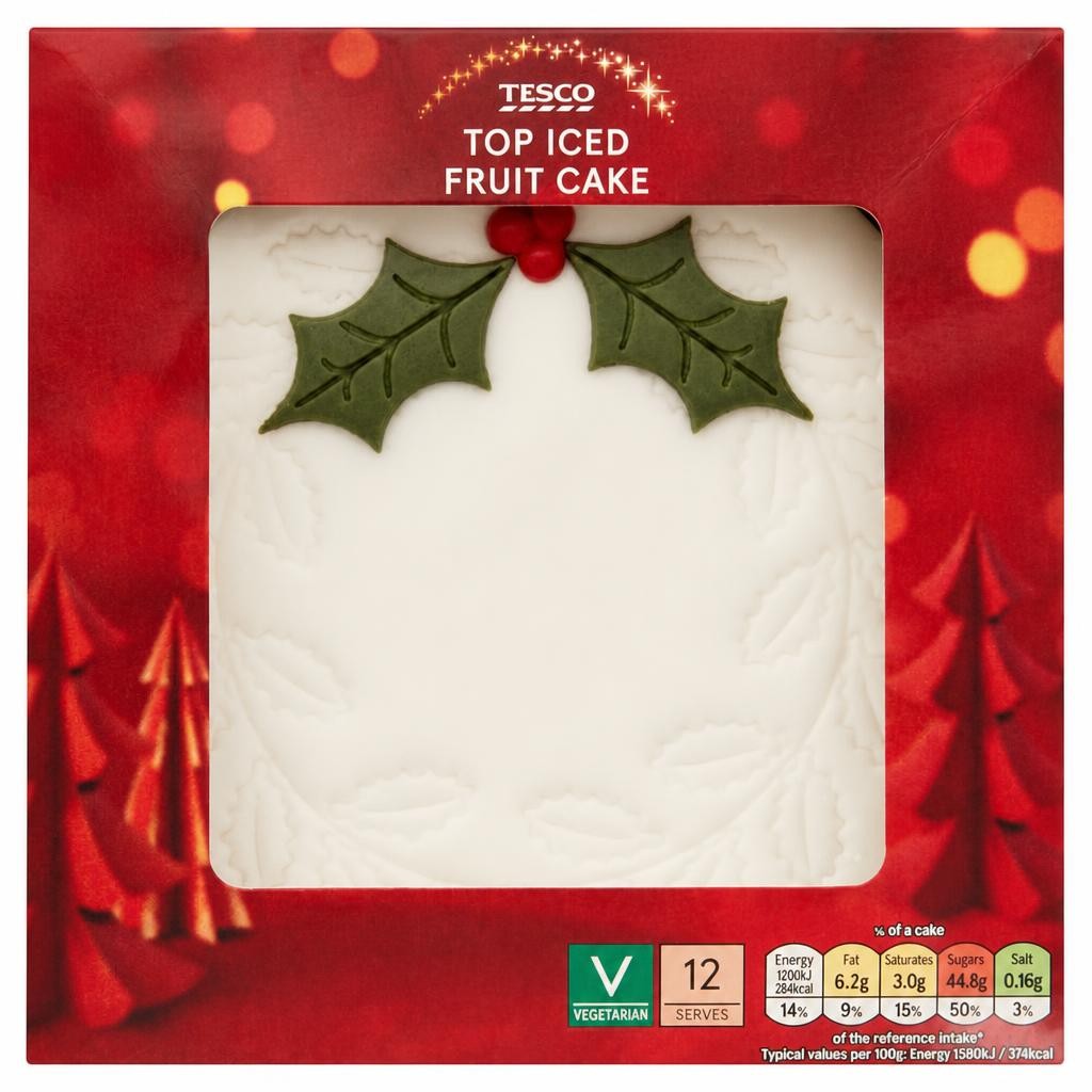 Tesco Top Iced Fruit Cake 907G