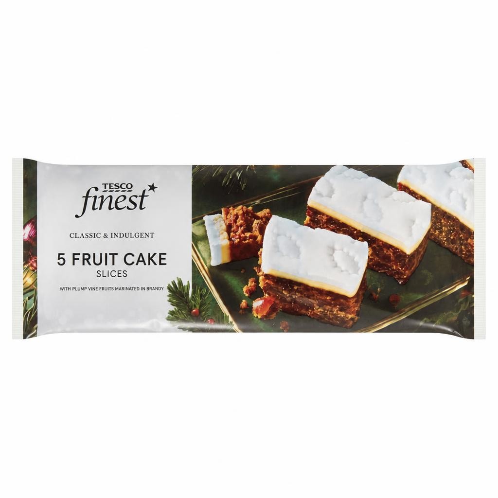 Tesco Finest Fruit Cake Slice 5 pack