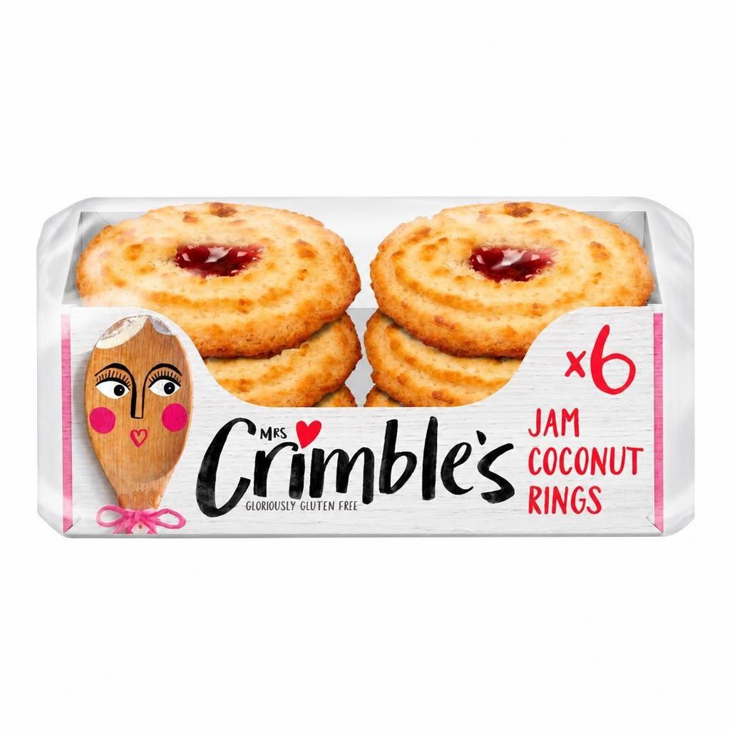 Mrs Crimble's Large Coconut Jam Rings 6 Pack