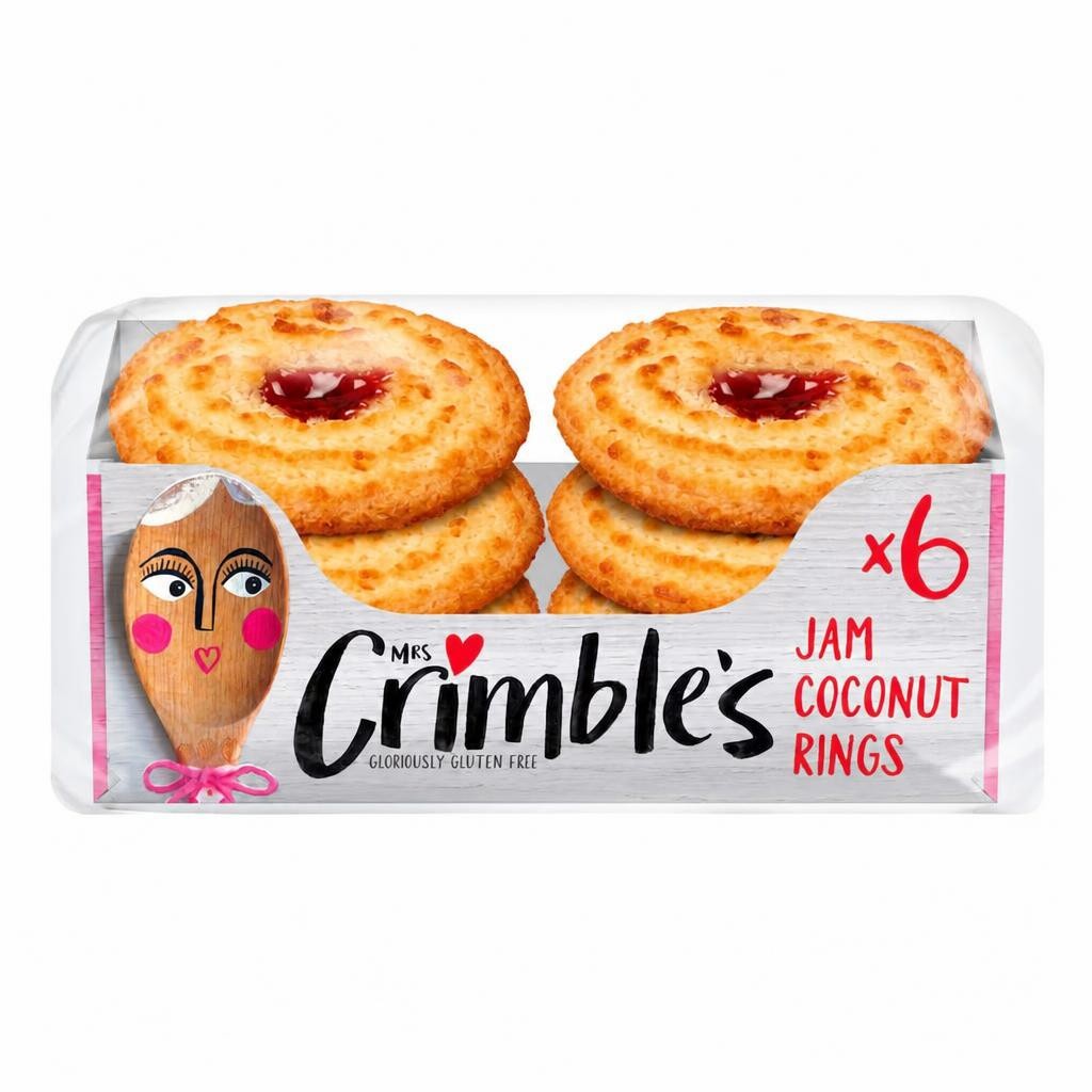 Mrs Crimble's Large Coconut Jam Rings 6 Pack