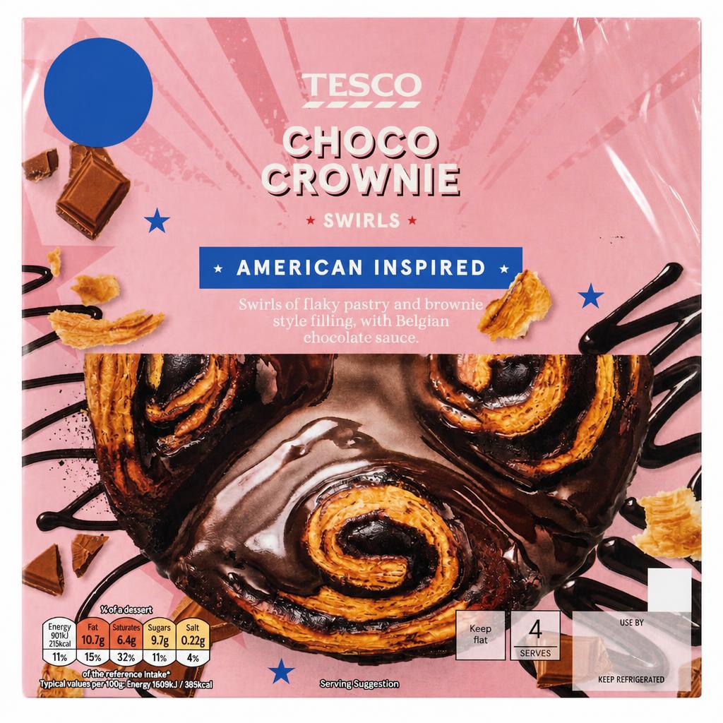Tesco Choco Crownie Swirls 255g