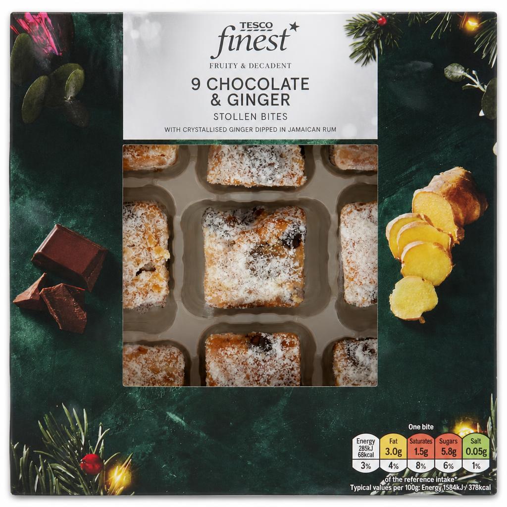 Tesco Finest Chocolate and Ginger Stollen Bites 9 pack