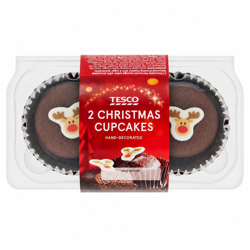 TESCO 2 Christmas Cupcakes
