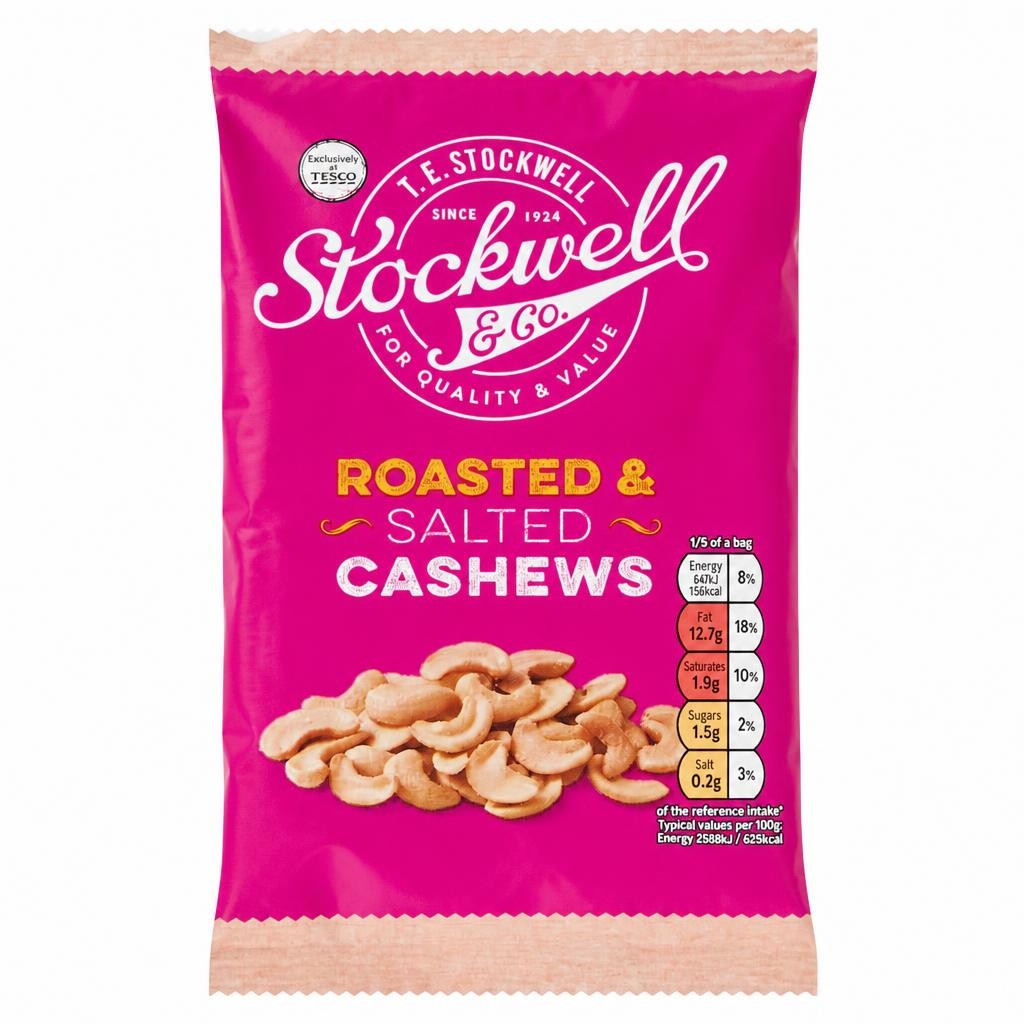 Stockwell & Co Roasted & Salted Cashews 125G
