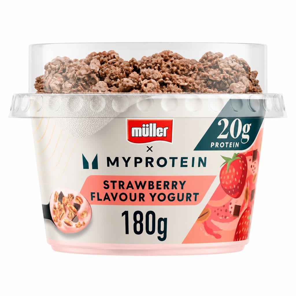 Muller X MYProtein CRUNCH Strawberry Yogurt (with protein chocolate granola) 180g