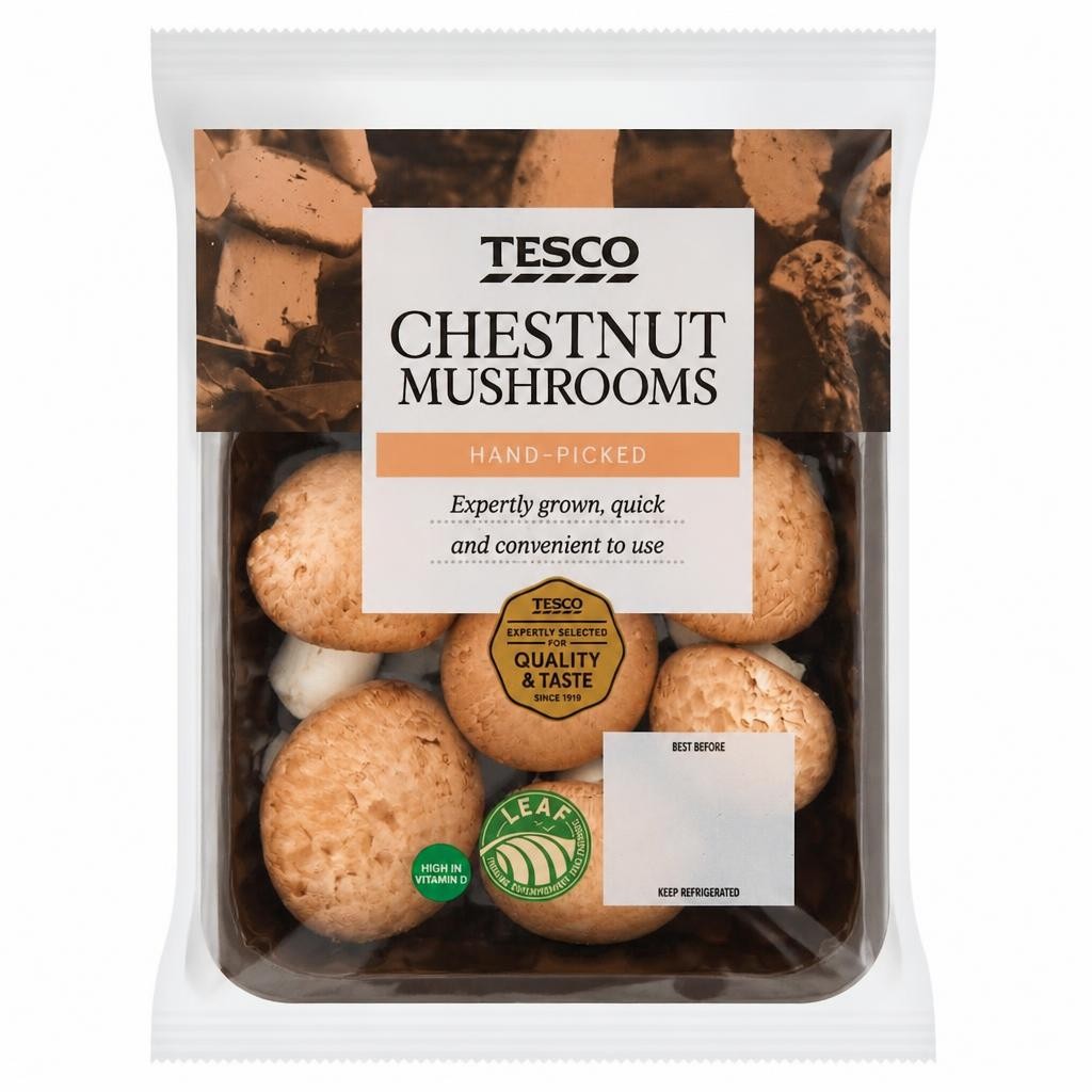 Tesco Chestnut Vitamin D Mushrooms 250G