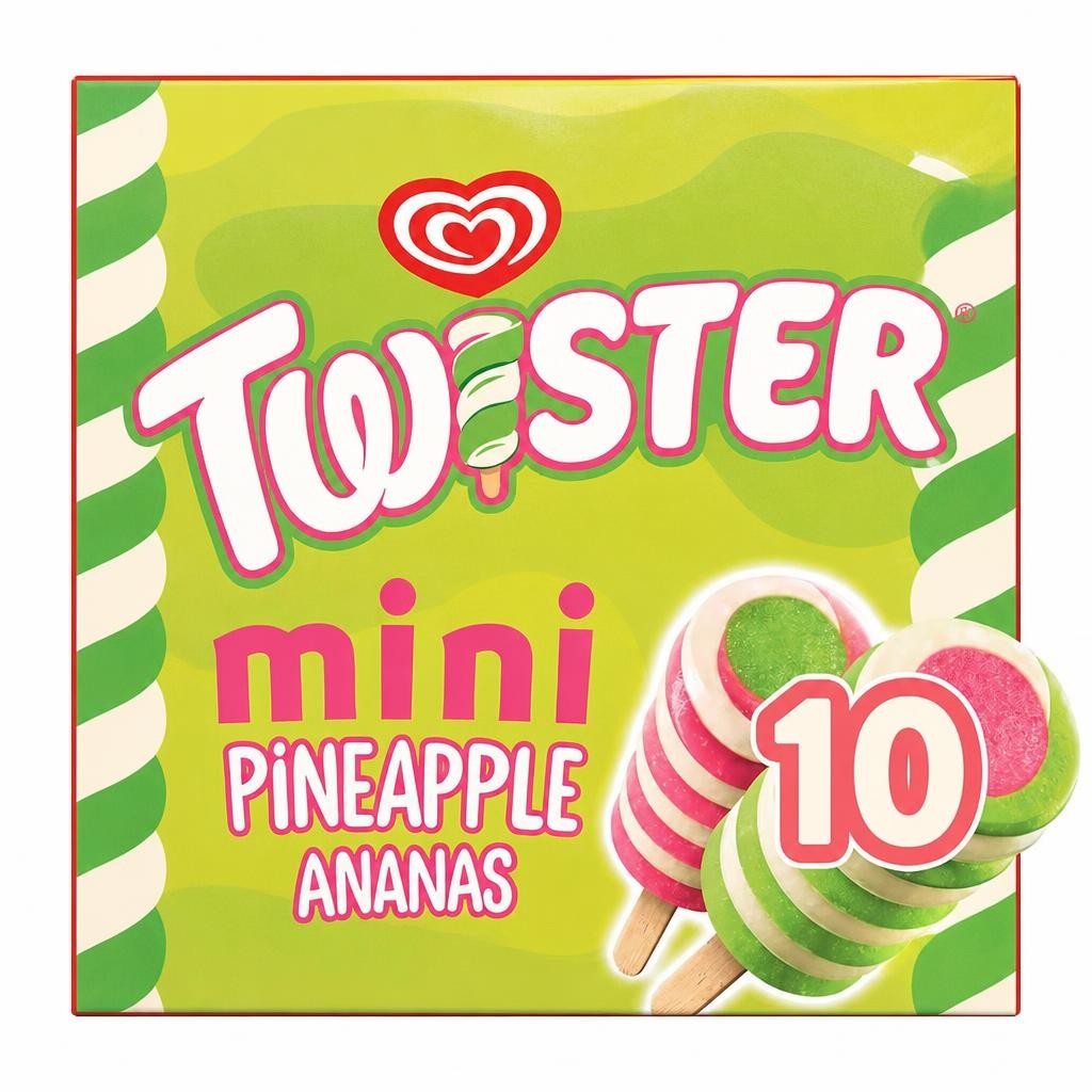 Wall's Twister Mini Pineapple Ice Cream Lollies 10 x 50ml