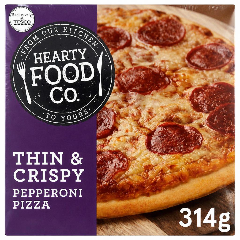 Hearty Food Thin Pepperoni Pizza 314G